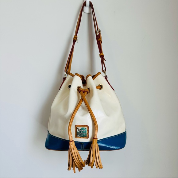 Dooney & Bourke Fairview Drawstring White and Blue Bag - Picture 9 of 13
